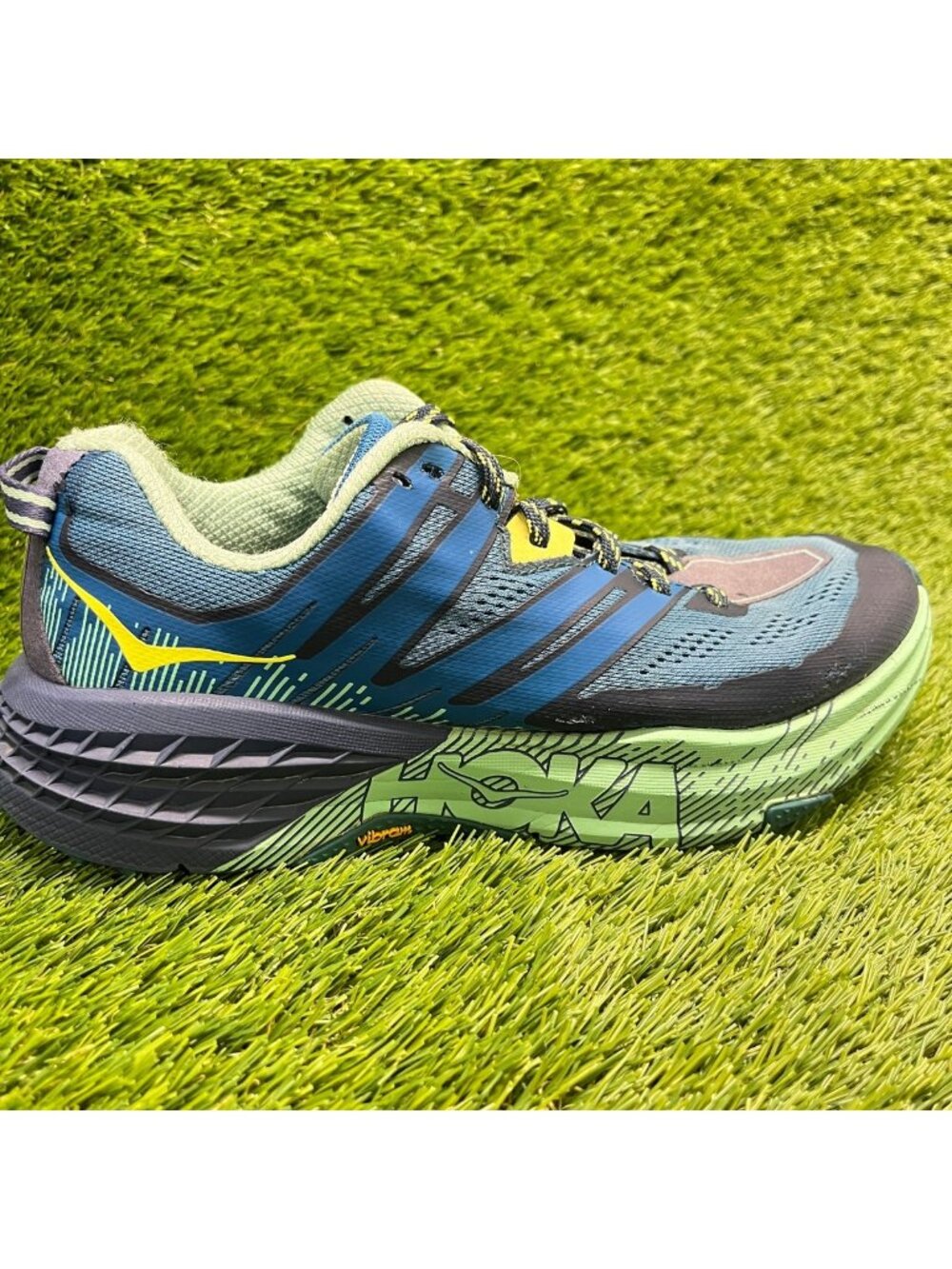 Hoka One One Speedgoat 3 Womens Size 8 Blue Green Trail Running Shoes Sneakers